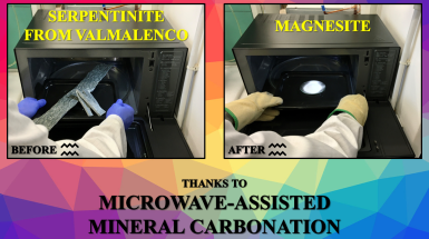 immagine di minerali prima e dopo trattamento