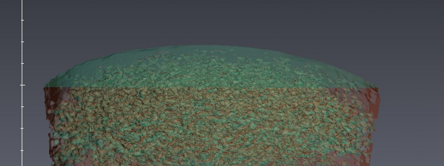 3D reconstruction of the porous system in artificial material (gasbeton)